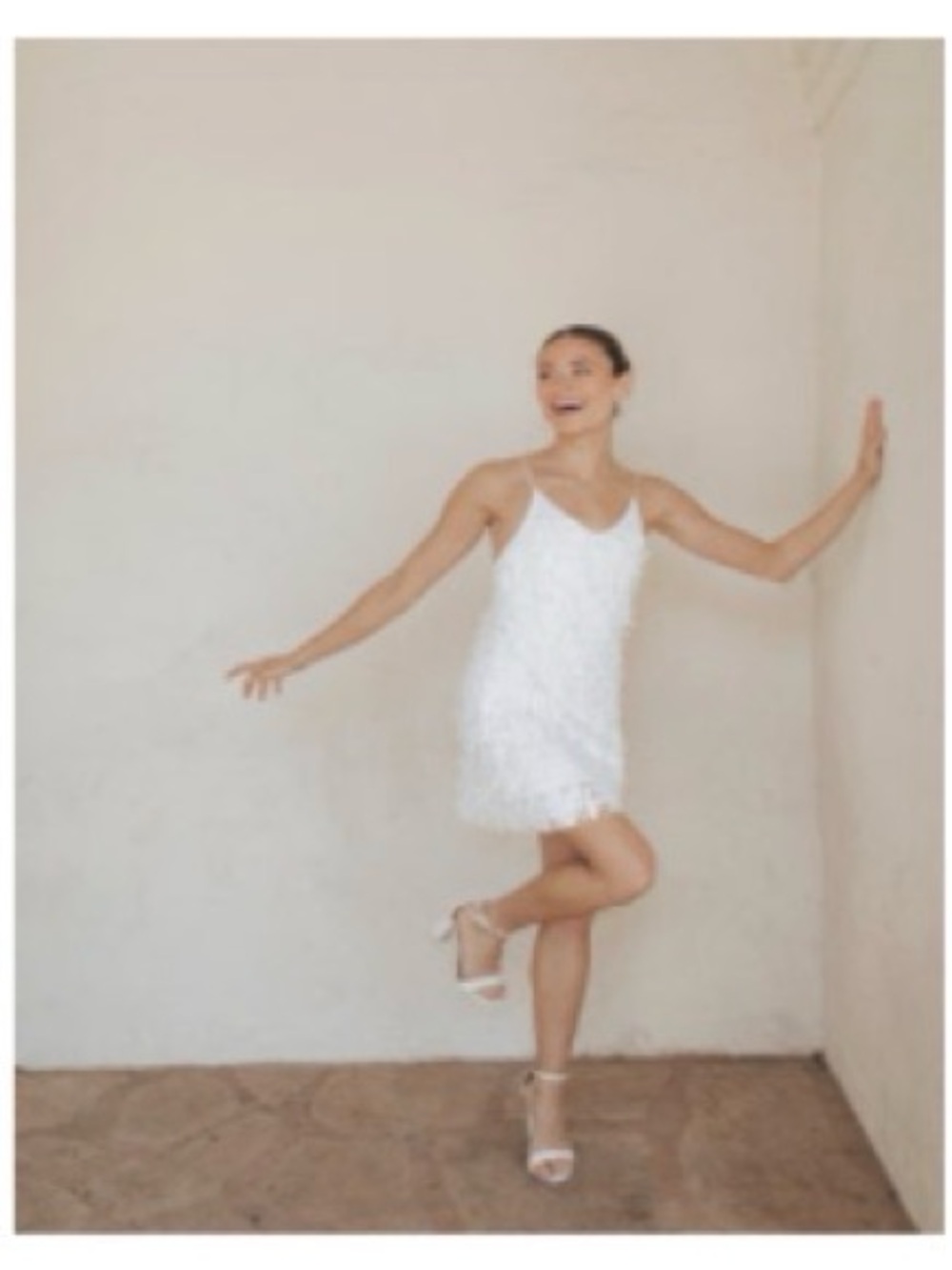 UNTAMED PETALS White Feathered Mini Dress - bridal bachelorette party dress